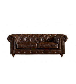 Winston Two Seat Classic Vintage Leather Chesterfield lounge - Cigar Brown, Cocolea, , ,