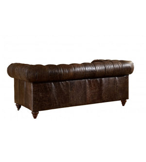 Winston Two Seat Classic Vintage Leather Chesterfield lounge - Cigar Brown, Cocolea, , ,