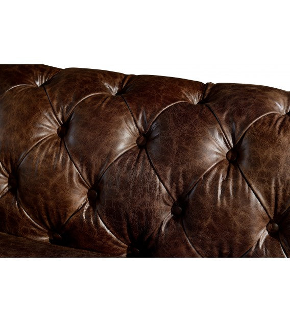 Winston Two Seat Classic Vintage Leather Chesterfield lounge - Cigar Brown, Cocolea, , ,