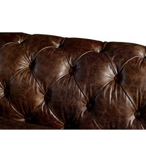 Winston Two Seat Classic Vintage Leather Chesterfield lounge - Cigar Brown, Cocolea, , ,