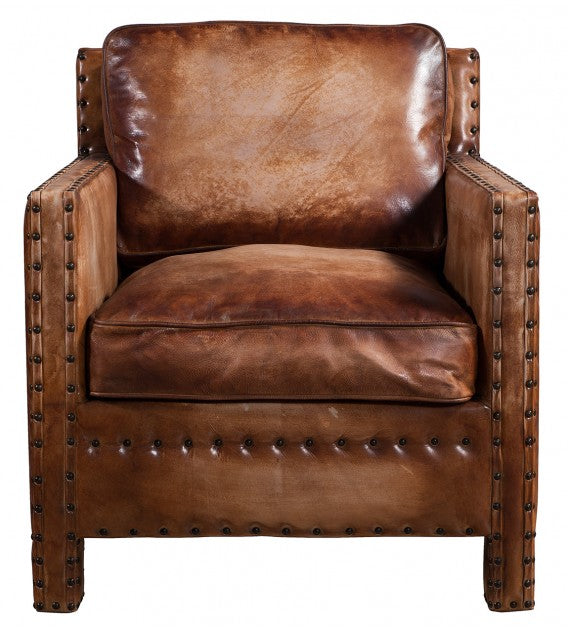 Scabrous Distressed Brown Leather Armchair, Cocolea, , ,