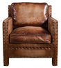 Scabrous Distressed Brown Leather Armchair, Cocolea, , ,