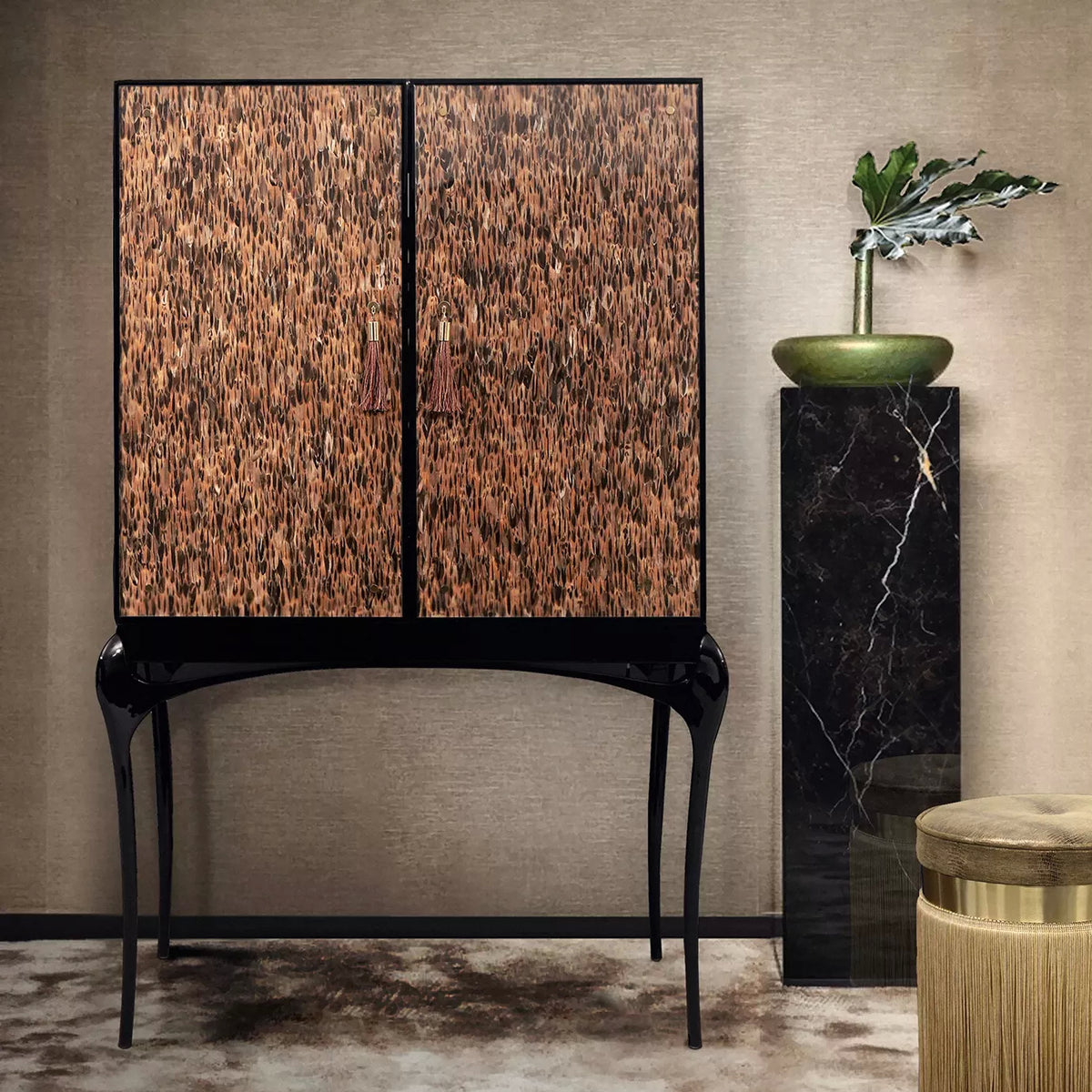 Temptation Golden Feather Bar Cabinet by KOKET – view 7