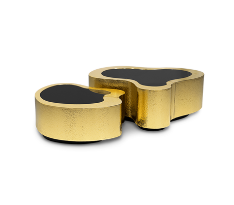 Wave Hammered Brass Center Table by Boca do Lobo