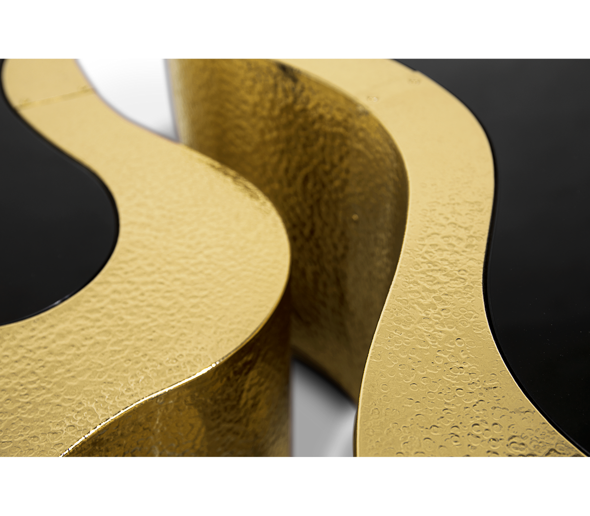 Wave Hammered Brass Center Table by Boca do Lobo – view 4