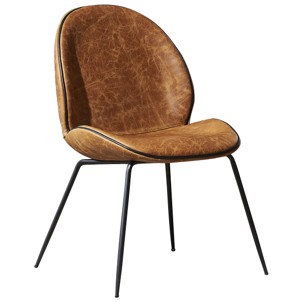 Titan Brown Leather Beetle Chair, Genuine Leather Dining Chairs Australia